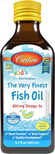 Vista 12 de Carlson - El Mejor Aceite de Pescado para Niños, 800 mg de Omega-3, Noruego, Origen Sostenible, Naranja, 200 mL