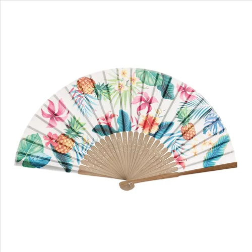 Vista 18 de Gasa transparente de los ventiladores de la mano del ventilador de la mano plegable con la tela hermosa para el regalo de la boda
