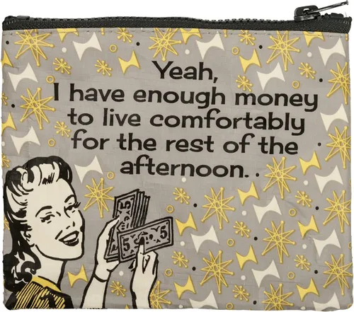 Vista 2 de Cartera con cremallera suficiente dinero para vivir cómodamente, Retro