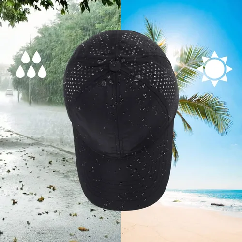 Vista 5 de Crazy Era Waterproof Sports Performance Hat Running Hat Mesh Cap Lightweight Quick Drying Hat Runner Cap for Men Women