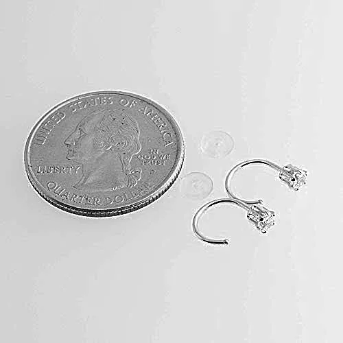 Vista 5 de Aretes de plata de ley para mujeres y niñas, hipoalergénicos para cartílago