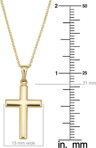 Vista 4 de KoolJewelry Colgante de cruz relleno de oro amarillo de 14 k en cadena de cable (18 pulgadas), Oro