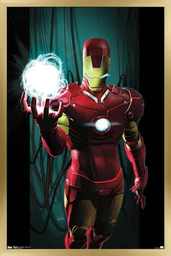 Vista 10 de Trends International Marvel Comics - Iron Man - Póster de pared energético, 14.725 x 22.375 pulgadas, versión enmarcada en madera de granero