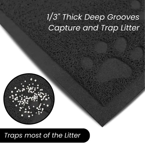 Vista 4 de Andalus Tapete Grande para Arena de Gatos, Paquete de 1 - Impermeable, Antideslizante y Fácil de Limpiar, Tapete para Caja de Arena de Gatos