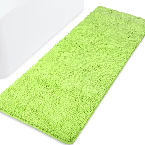 Vista 84 de Yeaban Alfombra de pasillo de baño de 24 x 72 pulgadas, antideslizante, alfombra de baño larga de felpilla gruesa, absorbente y lavable, alfombra