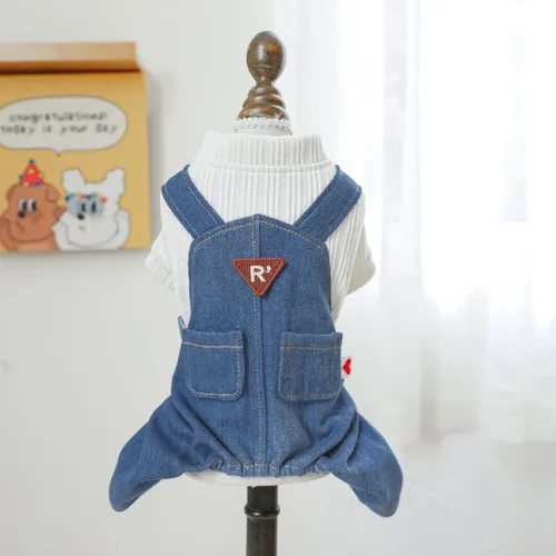 Vista 6 de Ropa para perros, camisas a cuadros de dibujos animados, overol de verano elegante para perros pequeños, overol con pechera para cachorros, overol