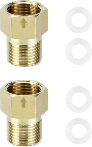 Vista 9 de QWORK Válvula de retención unidireccional de latón, hembra de 1/2" a rosca macho de 1/2" de prevención de reflujo