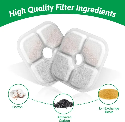 Vista 7 de Filtros de repuesto para fuente de agua para gatos aptos para fuente de 2.5 L con patrón de bigotes, filtro de fuente de agua de triple acción