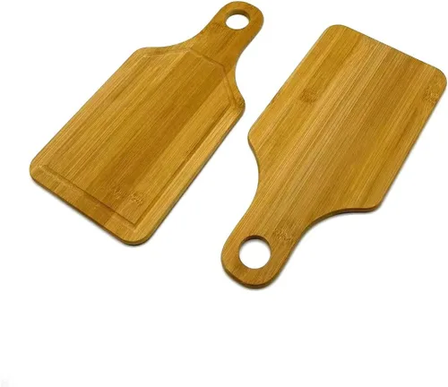 Vista 9 de Tabla de cortar de paleta de bambú lisa a granel (juego de 10) Para fines de grabado personalizado Tabla de bambú en blanco de alta calidad al