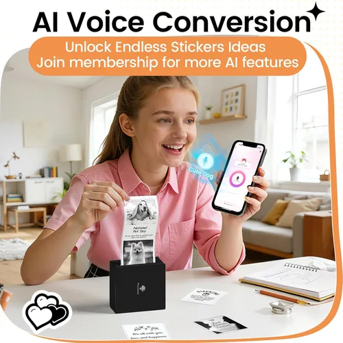 Vista 5 de Phomemo Mini Impresora de Calcomanías - Máquina Impresora de Calcomanías Mini M02, Cápsulas de Impresión Adecuadas para Bricolaje Creativo, Diarios