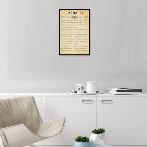 Vista 4 de Salmo 91 En Español Para Pared Versículo de la Biblia Arte de Pared Escritura Escritura Enmarcado Salmo bíblico 91 Pintura en lienzo Sala de oración