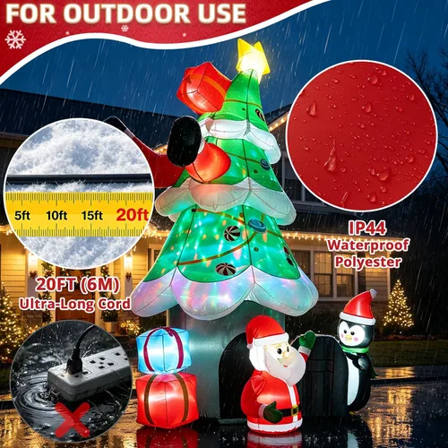 Vista 6 de Inflables al aire libre divertido árbol de Navidad verde y Papá Noel - 12 pies Árbol Verde