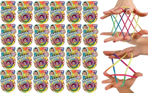 Vista 6 de JA-RU Stringy Majiggy Cats Cradle - Juguetes de cuerda chinos (1 cuna para gatos) Juegos de trucos de cuerda de mano para niños y adultos, niñas