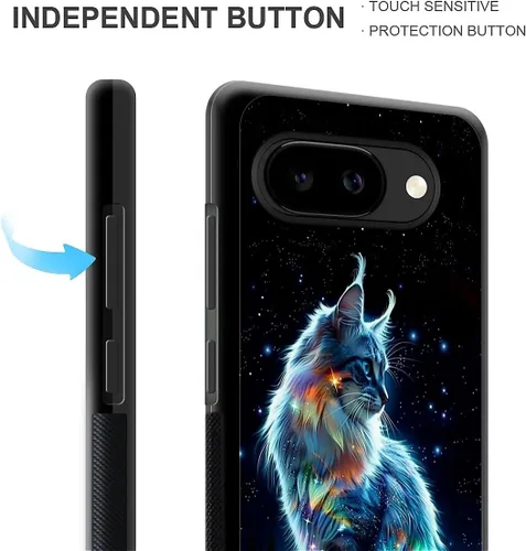 Vista 1306 de Compatible con Google Pixel 4A 5G Mobile Case Creative Acrylic Panel trasero Silicona Protección Grip especialmente diseñado para Google Pixel 4A 5G