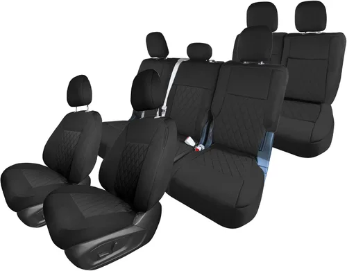Vista 9 de FH Group Fundas de asiento de automóvil de ajuste personalizado específicamente hechas para Ford Explorer Base 2020-2024, fundas de asiento Negro