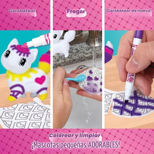 Vista 5 de Crayola Scribble Scrubbie Pets Princess Playset, juguetes para niños, regalo para niñas y niños