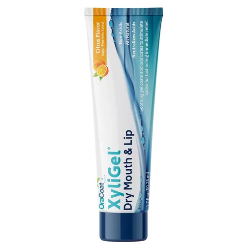 Vista 2 de OraCoat XyliGel, Gel de boca seca, gel oral cítrico calmante con xilitol, hidratante labial para labios muy secos, hidratación labial, alivio sin