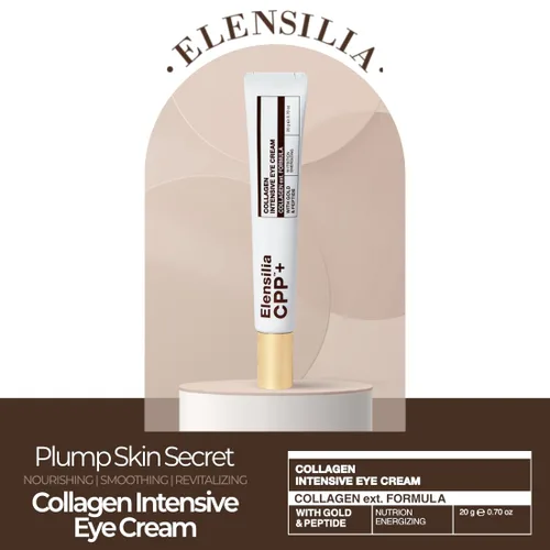 Vista 2 de Elensilia Crema de ojos 80% colágeno con péptidos dorados, filtrado de secreción de caracol + Matrixyl 3000 + Haloxyl para arrugas, hidratante