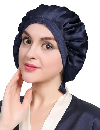 Vista 9 de LilySilk Gorro 100% de seda de morera, gorro de seda para dormir, ajustable para dormir, Verde aguacate