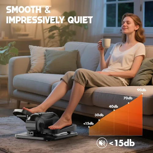 Vista 4 de Yagud Under Desk Elliptical Machine, Elliptical Leg Exerciser as Seen on TV Negro