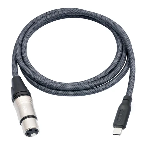 Vista 11 de Cable de micrófono XLR hembra de 3.3 pies a USB C, USB C a XLR para micrófono dinámico iPhone 15, iPad, portátil, tableta