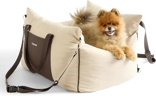 Vista 10 de Lesure Asiento de Coche Elevador para Perros Pequeños - Asiento de Coche Impermeable para Perros con Bolsillos de Almacenamiento, Correa