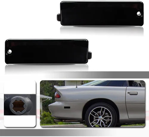 Vista 10 de Kit de lentes ahumadas de luces LED rojas completas compatibles con luces laterales de parachoques trasero Chevy Camaro 1993-2002