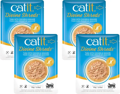 Vista 6 de Catit Divine Shreds Premium - Decoración de comida para gatos, pollo, paquete de 12