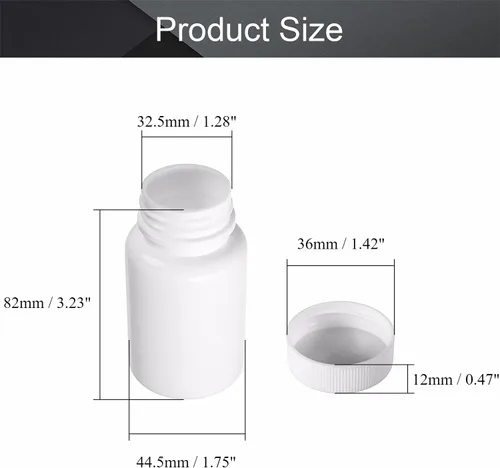 Vista 2 de Othmro 10 botellas de plástico PE de 2.7 oz botellas de reactivo químico de laboratorio, botellas de almacenamiento de boca ancha de 2.7 fl oz