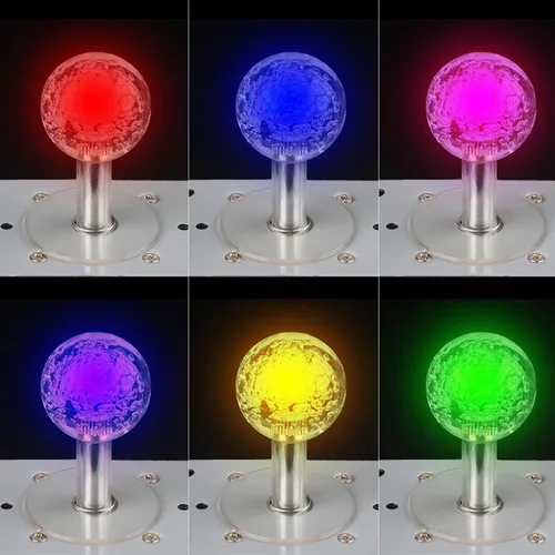 Vista 2 de Zerodis Arcade Joystick Kit Arcade Games DIY Kit Parts LED Colorful Illuminated Joystick with 2P Line Switchable Arcade Joystick from 4 to 8 Way