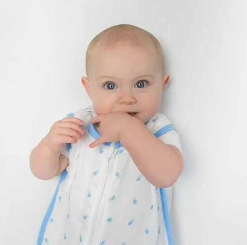 Vista 3 de Amazing Baby Saco de dormir de muselina Azul (Blue Dogs)