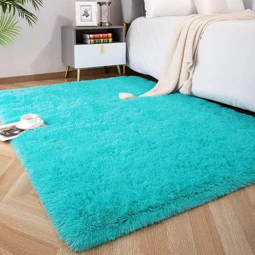 Vista 20 de Foxmas Alfombras de Área Suaves y Esponjosas para Dormitorio, Habitación de los Niños, Alfombra de Guardería de Felpa Peluda, Alfombras Peludas