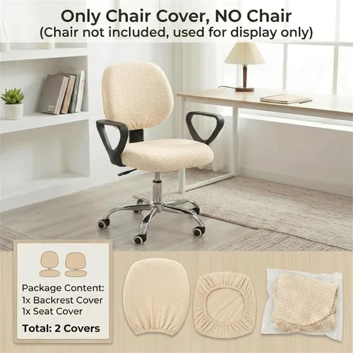 Vista 2 de MIFXIN - Fundas elásticas para silla de oficina de Jacquard, 2 piezas para sillas de escritorio o de la computadora, protector universal