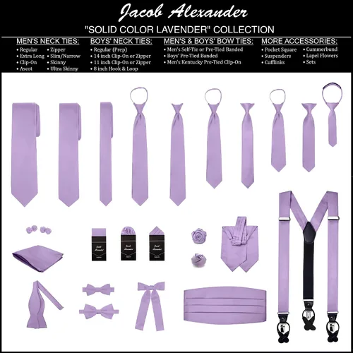 Vista 112 de Jacob Alexander Corbata regular de los hombres de color sólido