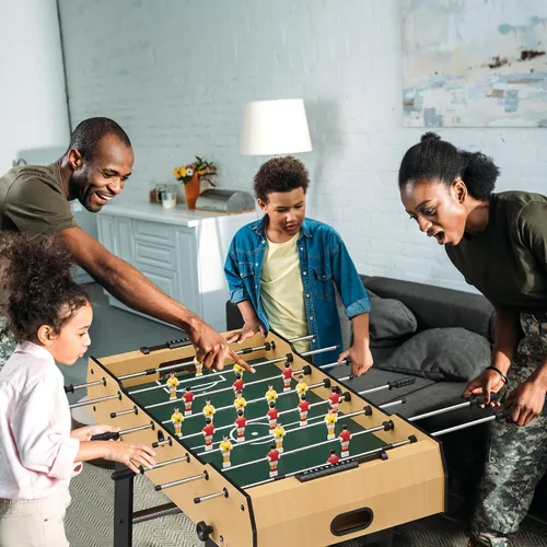 Vista 8 de GAOMON Mesa de futbolín plegable de 48 pulgadas, juego de mesa de fútbol para niños y adultos, fútbol de mesa de arcade para el hogar, sala