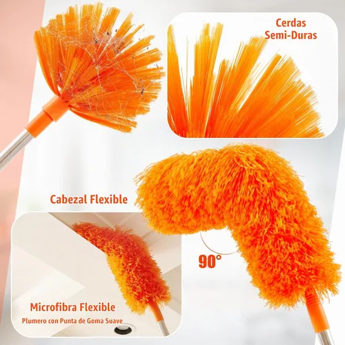 Vista 5 de Kit de plumero de alto alcance de 30 pies con poste de extensión de 2 a 24 Naranja