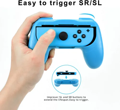 Vista 3 de Kit de agarre para mandos Nintendo Switch Joy-Con empuñaduras de mano compatibles con mandos de modelo Nintendo Switch OLED paquete de 2