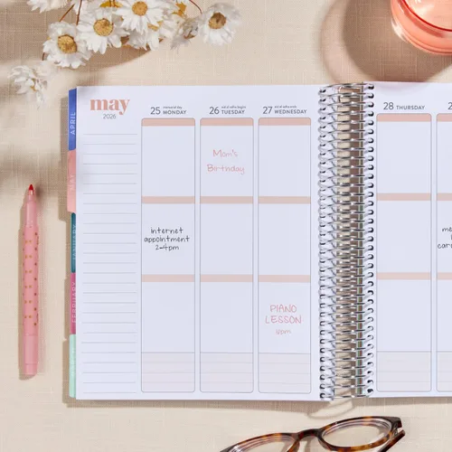 Vista 2 de Erin Condren Planificador de vida en espiral de 18 meses (julio de 2025 a diciembre de 2026), calendario semanal y mensual de 7 x 9 pulgadas, 80