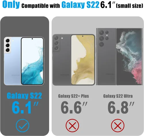 Vista 2 de Esdot Funda para Samsung Galaxy S22, Grado Militar Aprobada en Prueba de Caída de 21 pies, Cubierta Resistente con Diseños de Moda para Mujeres
