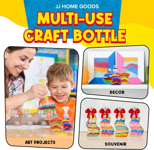 Vista 6 de JJ CARE Botellas de arena [12 botellas de arena en forma de onda + 6 embudos pequeños y 6 grandes] Kit de arte de arena para niños de 3 años más