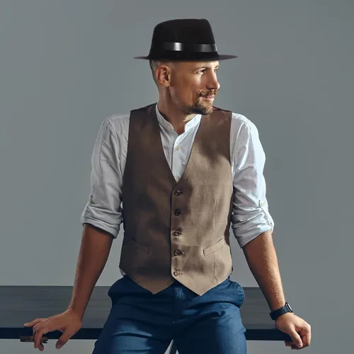 Vista 7 de Sureio Sombrero de gángster de 12 piezas, sombreros de plástico para caballeros, sombreros de disfraz de gángster para hombres, mujeres, niños