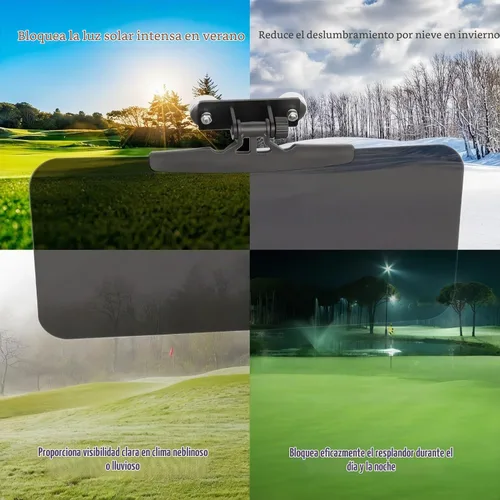 Vista 6 de Woho 2 viseras magnéticas para carrito de golf para protección antirreflejos, visera solar ajustable de 226° para carrito de golf con barra