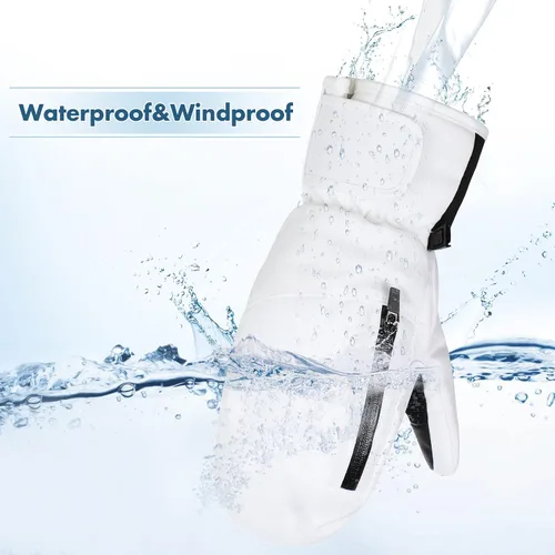 Vista 2 de Durio Guantes de esquí impermeables para mujeres y hombres, guantes de esquí para mujeres y hombres, guantes de nieve para pantalla táctil, guantes