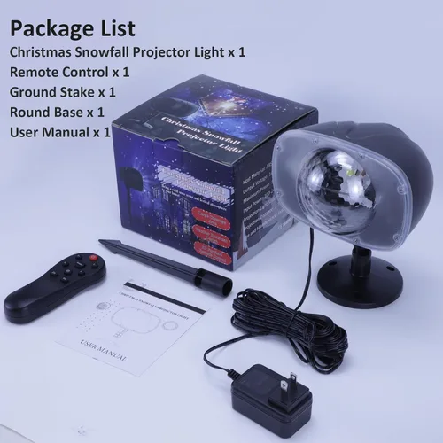 Vista 7 de Proyector de luces de nieve de Navidad, proyector de luz LED de Halloween, luces de vacaciones al aire libre con lámpara giratoria transparente