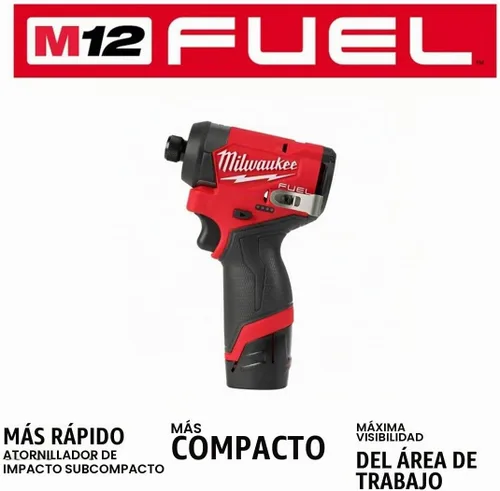 Vista 2 de Milwaukee Electric - M12 Fuel. Kit de Destornillador de Impacto HEX de 1/4