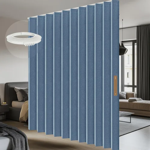 Vista 13 de Cortinas 100% opacas para puertas corredizas de cristal, cortinas extra anchas para puerta corrediza de patio, incluyen riel de cortina de techo