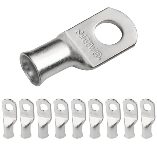 Vista 261 de SELTERM 5 piezas terminales de cable de cobre estañado 1/0 AWG perno de 1/2", extremos de cable de batería, terminales de anillo, conectores