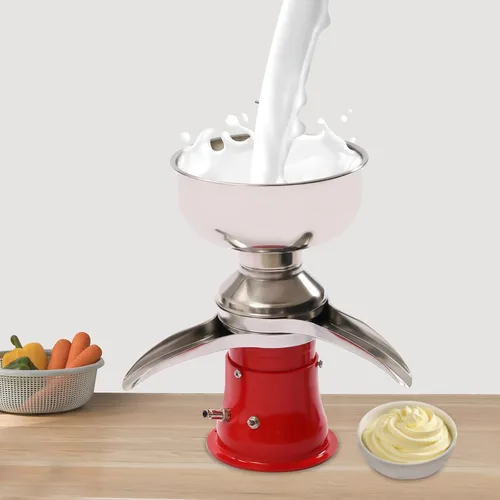 Vista 8 de Separador centrífugo eléctrico de crema de leche, desnatador de leche de acero inoxidable 304 con capacidad de tazón de 5 L, 10500 RPM, salida de 50