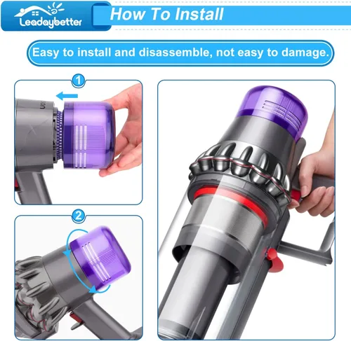Vista 6 de Leadaybetter Filtro de repuesto para Dyson V11 Animal Extra Torque Drive Complete, V15 V15s Detect Submarino, SV14 SV15 SV17 SV22 SV28 Aspiradoras