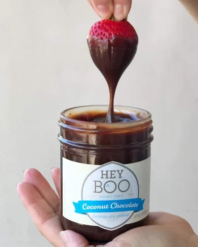 Vista 7 de Crema de chocolate de coco - Deliciosa - Leche de coco - Cacao oscuro - Vegano - Saludable - Sin jarabe de maíz - Hecho en Estados Unidos, 10 onzas